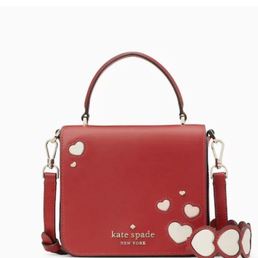 KATE SPADE STACI SWEET HEART SQUARE CROSSBODY RED MULTI KA811 NWT $349